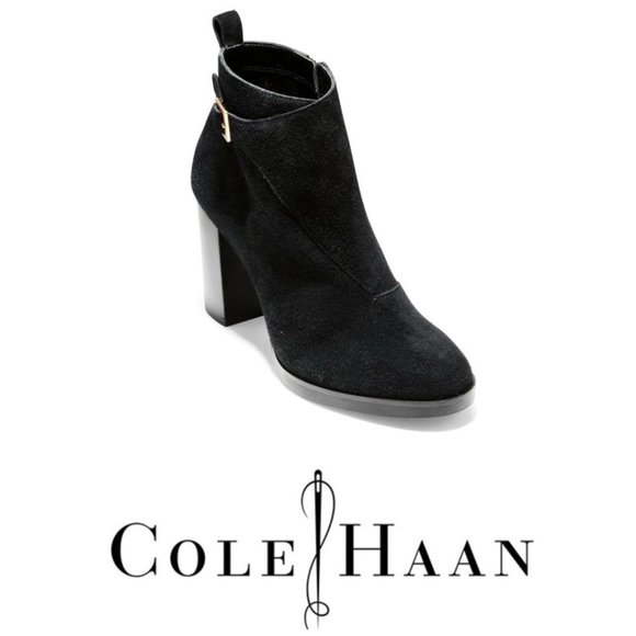 Cole Haan Shoes - Cole Haan Womens Black Suede Bootie Sz 10 NIB